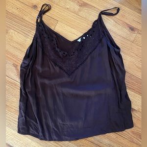 Dark brown Eyelet detail camisole top
